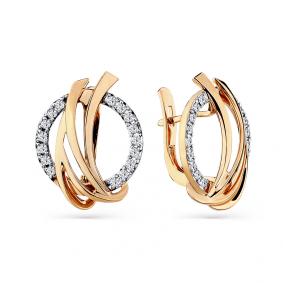 Золотые серьги Мастер Бриллиант 01M2-108515-00-00 с бриллиантом 01M2-108515-00-00 фото