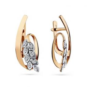 Золотые серьги Мастер Бриллиант 01M2-108547-00-00 с бриллиантом 01M2-108547-00-00 фото