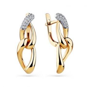 Золотые серьги Мастер Бриллиант 01M2-108550-00-00 с бриллиантом 01M2-108550-00-00 фото