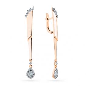 Золотые серьги Мастер Бриллиант 01M2-108554-00-00 с бриллиантом 01M2-108554-00-00 фото