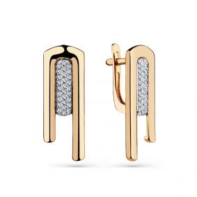 Золотые серьги Мастер Бриллиант 01M2-108665-00-00 с бриллиантом 01M2-108665-00-00 фото