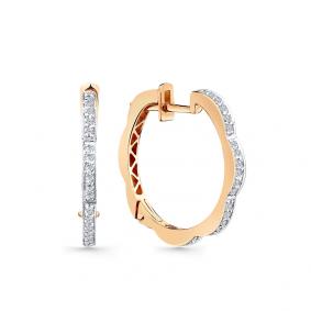 Золотые серьги Мастер Бриллиант 01M2-108789-00-00 с бриллиантом 01M2-108789-00-00 фото