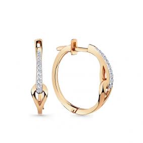 Золотые серьги Мастер Бриллиант 01M2-108790-00-00 с бриллиантом 01M2-108790-00-00 фото