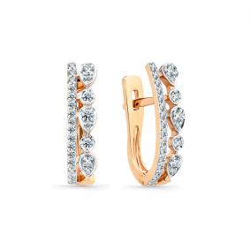 Золотые серьги Мастер Бриллиант 01M2-109020-00-00 с бриллиантом 01M2-109020-00-00 фото