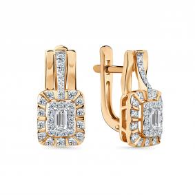 Золотые серьги Мастер Бриллиант 01M2-109147-00-00 с бриллиантом 01M2-109147-00-00 фото