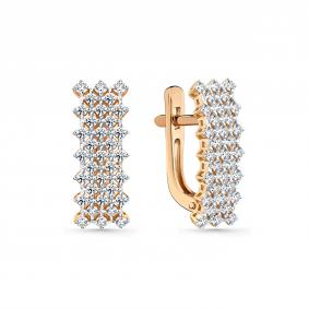 Золотые серьги Мастер Бриллиант 01M2-109209-00-00 с бриллиантом 01M2-109209-00-00 фото