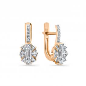 Золотые серьги Мастер Бриллиант 01M2-109215-00-00 с бриллиантом 01M2-109215-00-00 фото