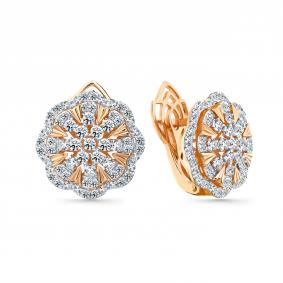 Золотые серьги Мастер Бриллиант 01M2-109217-00-00 с бриллиантом 01M2-109217-00-00 фото