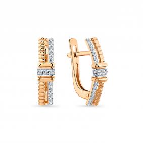 Золотые серьги Мастер Бриллиант 01M2-109219-00-70 с бриллиантом 01M2-109219-00-70 фото