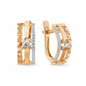 Золотые серьги Мастер Бриллиант 01M2-109224-70-00 с бриллиантом 01M2-109224-70-00 фото