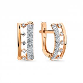 Золотые серьги Мастер Бриллиант 01M2-109240-70-00 с бриллиантом 01M2-109240-70-00 фото