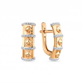 Золотые серьги Мастер Бриллиант 01M2-109268-00-70 с бриллиантом 01M2-109268-00-70 фото