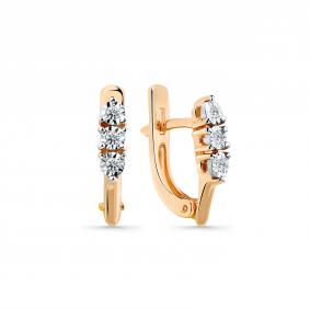 Золотые серьги Мастер Бриллиант 01M2-405485-00-00 с бриллиантом 01M2-405485-00-00 фото