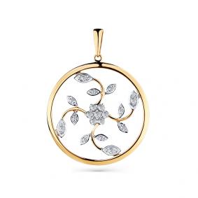 Золотая подвеска Мастер Бриллиант 01M3-130045-00-00 с бриллиантом 01M3-130045-00-00 фото