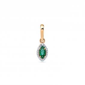 Золотая подвеска Мастер Бриллиант 01M3-130921-97-01 с бриллиантом и изумрудом 01M3-130921-97-01 фото