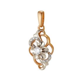 Золотая подвеска Мастер Бриллиант 01M3-386 с бриллиантом 01M3-386 фото