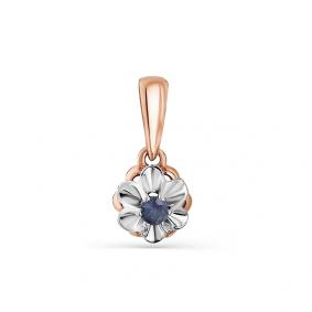 Золотая подвеска Мастер Бриллиант 01M3-398-02 с сапфиром 01M3-398-02 фото