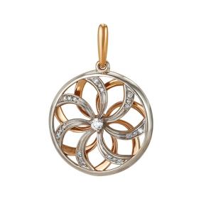 Золотая подвеска Мастер Бриллиант 01M3-400 с бриллиантом 01M3-400 фото