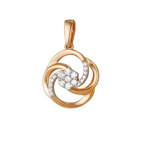 Золотая подвеска Мастер Бриллиант 01M3-414 с бриллиантом 01M3-414 фото