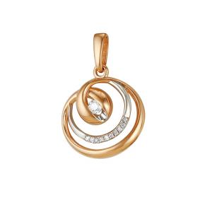 Золотая подвеска Мастер Бриллиант 01M3-427 с бриллиантом 01M3-427 фото