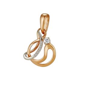 Золотая подвеска Мастер Бриллиант 01M3-441 с бриллиантом 01M3-441 фото