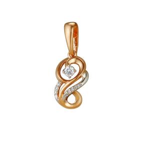 Золотая подвеска Мастер Бриллиант 01M3-457 с бриллиантом 01M3-457 фото