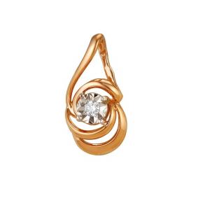 Золотая подвеска Мастер Бриллиант 01M3-466 с бриллиантом 01M3-466 фото