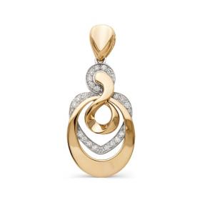 Золотая подвеска Мастер Бриллиант 01M3-532 с бриллиантом 01M3-532 фото