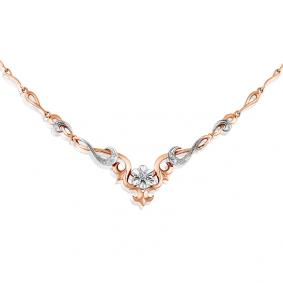 Золотое колье Мастер Бриллиант 01M6-113 с бриллиантом 01M6-113 фото