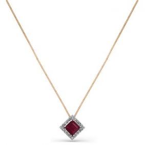 Золотое колье Мастер Бриллиант 01M6-160346-00-03 с бриллиантом и рубином 01M6-160346-00-03 фото