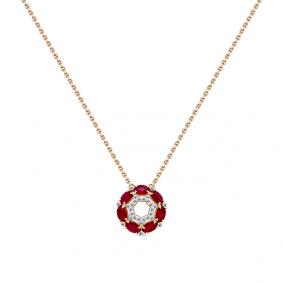 Золотое колье Мастер Бриллиант 01M6-160689-00-03 с бриллиантом и рубином 01M6-160689-00-03 фото