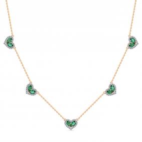 Золотое колье Мастер Бриллиант 01M6-160707-00-01 с бриллиантом и изумрудом 01M6-160707-00-01 фото