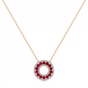 Золотое колье Мастер Бриллиант 01M6-160715-00-03 с бриллиантом и рубином 01M6-160715-00-03 фото