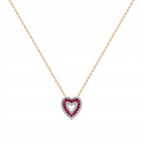 Золотое колье Мастер Бриллиант 01M6-160718-00-03 с бриллиантом и рубином 01M6-160718-00-03 фото