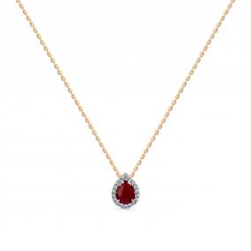 Золотое колье Мастер Бриллиант 01M6-160767-00-03 с бриллиантом и рубином 01M6-160767-00-03 фото
