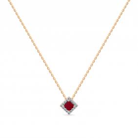 Золотое колье Мастер Бриллиант 01M6-160830-00-03 с бриллиантом и рубином 01M6-160830-00-03 фото