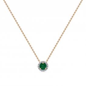 Золотое колье Мастер Бриллиант 01M6-160831-00-01 с бриллиантом и изумрудом 01M6-160831-00-01 фото