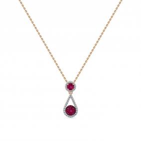 Золотое колье Мастер Бриллиант 01M6-160840-00-03 с бриллиантом и рубином 01M6-160840-00-03 фото