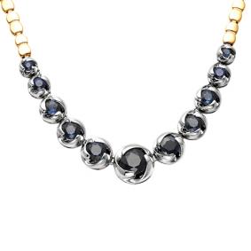 Золотое колье Мастер Бриллиант 01M6-227-02 с сапфиром 01M6-227-02 фото