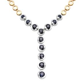 Золотое колье Мастер Бриллиант 01M6-231-02 с сапфиром 01M6-231-02 фото