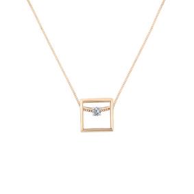 Золотое колье Мастер Бриллиант 01M6-299 с бриллиантом 01M6-299 фото