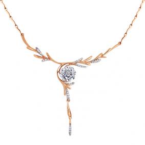 Золотое колье Мастер Бриллиант 01M6-365 с бриллиантом 01M6-365 фото