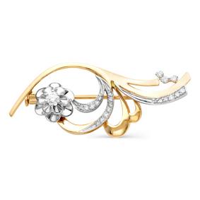 Золотая брошь Мастер Бриллиант 01M7-271 с бриллиантом 01M7-271 фото