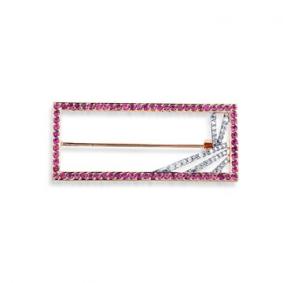 Золотая брошь Мастер Бриллиант 01M7-329-03 с бриллиантом и рубином 01M7-329-03 фото