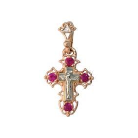 Золотая подвеска Мастер Бриллиант 01M8-167-03 с бриллиантом и рубином 01M8-167-03 фото