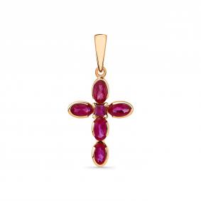 Золотая подвеска Мастер Бриллиант 01M8-180287-00-03 с рубином 01M8-180287-00-03 фото