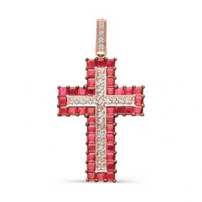 Золотая подвеска Мастер Бриллиант 01M8-248-03 с бриллиантом и рубином 01M8-248-03 фото