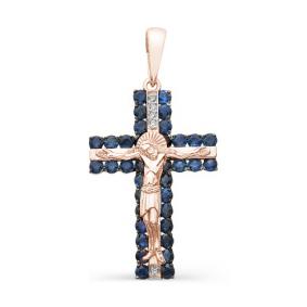 Золотая подвеска Мастер Бриллиант 01M8-251-02 с бриллиантом и сапфиром 01M8-251-02 фото