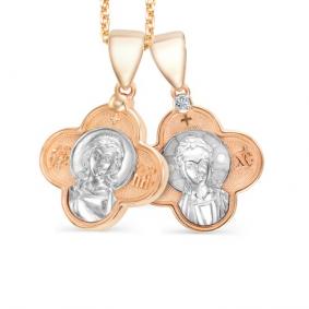 Золотая подвеска Мастер Бриллиант 01M8-313 с бриллиантом 01M8-313 фото