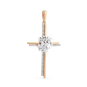 Золотая подвеска Мастер Бриллиант 01M8-349 с бриллиантом 01M8-349 фото